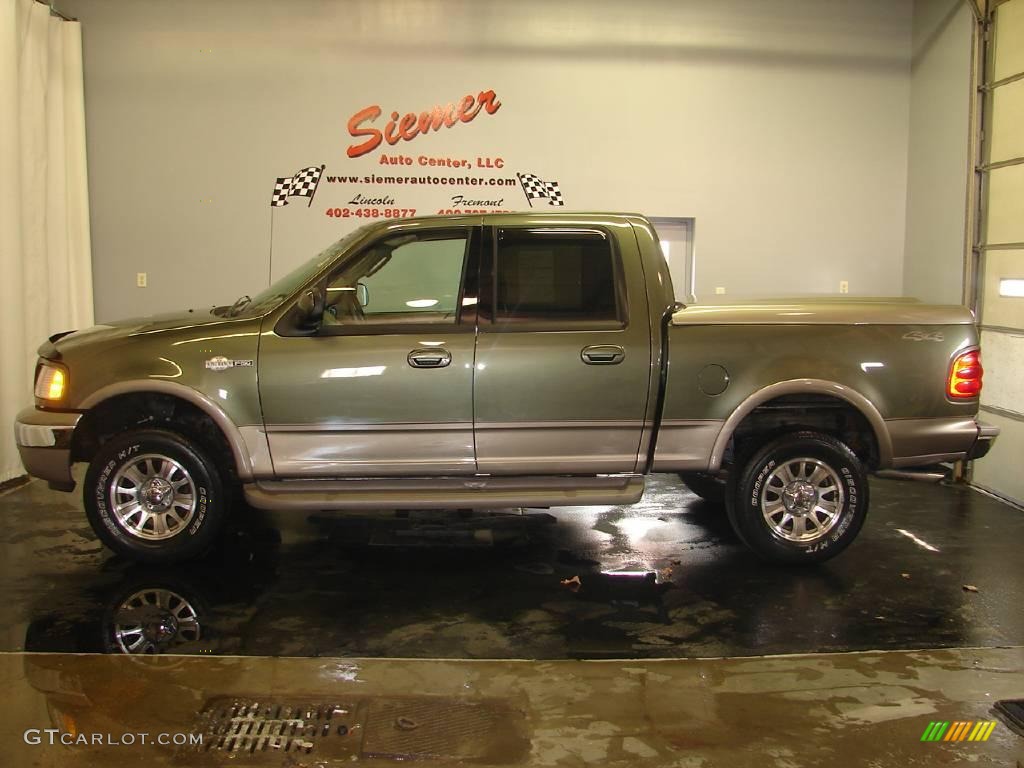 2002 F150 King Ranch SuperCrew 4x4 - Estate Green Metallic / Castano Brown Leather photo #1