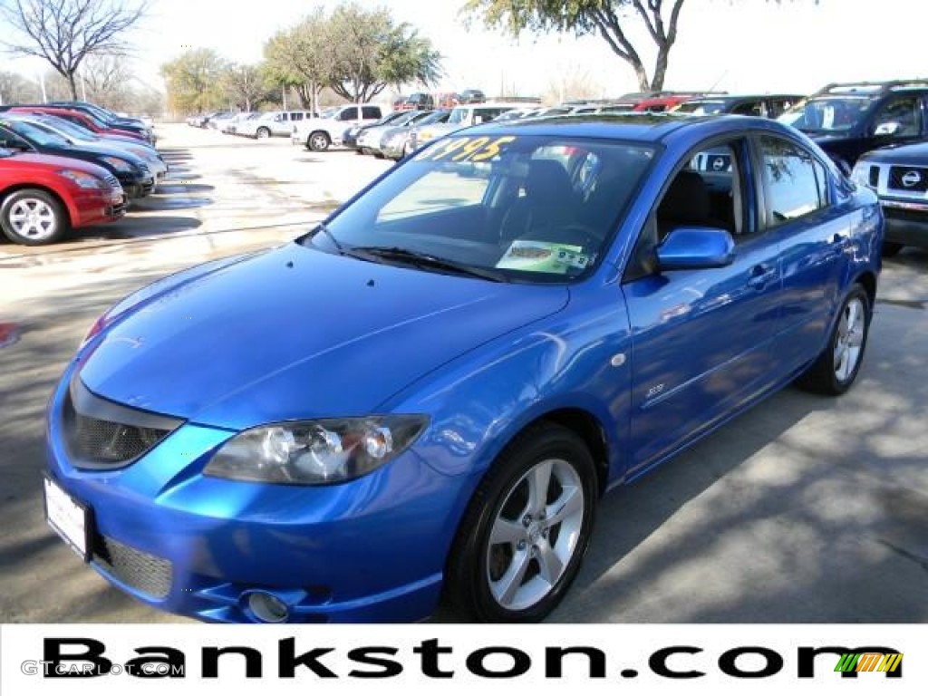 2006 MAZDA3 s Touring Sedan - Winning Blue Metallic / Black/Blue photo #1