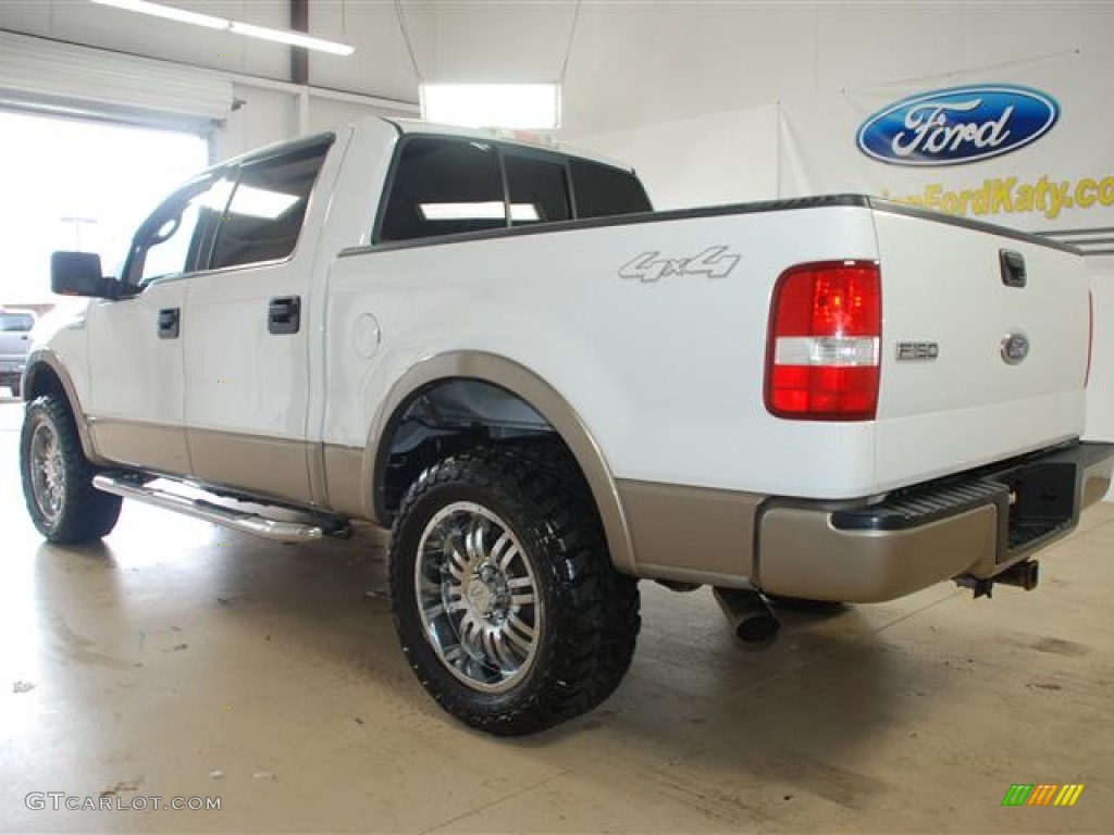 2004 F150 Lariat SuperCrew 4x4 - Oxford White / Tan photo #7