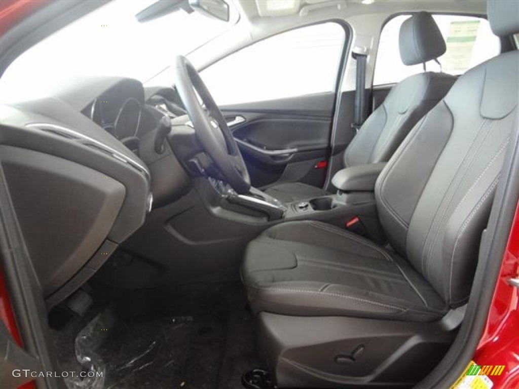 Charcoal Black Leather Interior 2012 Ford Focus Titanium Sedan Photo #60004172