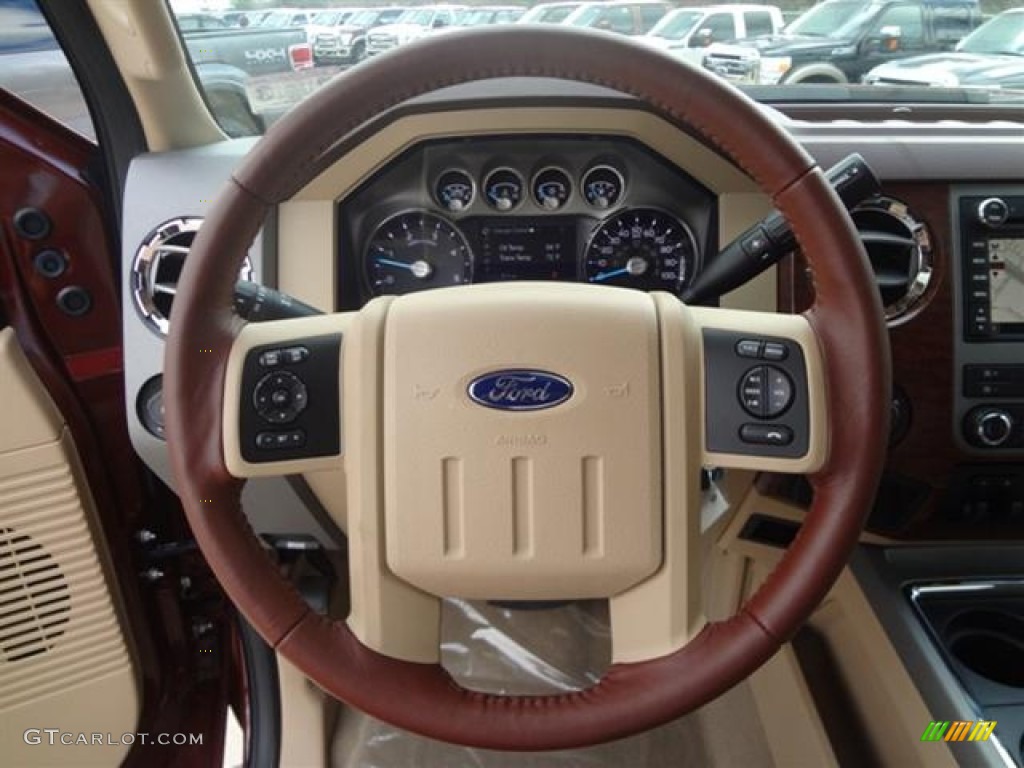 2012 Ford F350 Super Duty King Ranch Crew Cab 4x4 Dually Chaparral Leather Steering Wheel Photo #60005579
