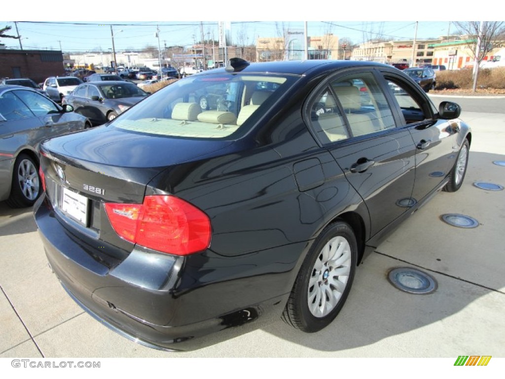 2009 3 Series 328xi Sedan - Black Sapphire Metallic / Beige photo #6