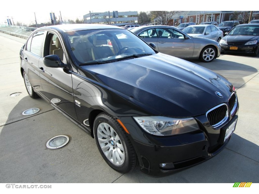 2009 3 Series 328xi Sedan - Black Sapphire Metallic / Beige photo #7