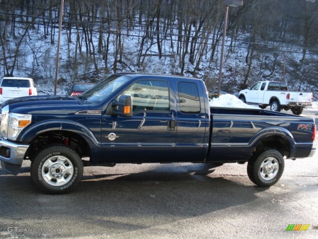 2012 F250 Super Duty XLT SuperCab 4x4 - Dark Blue Pearl Metallic / Steel photo #5