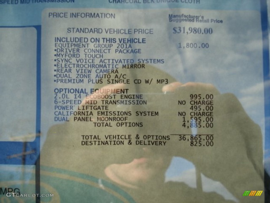 2012 Ford Explorer XLT EcoBoost Window Sticker Photos
