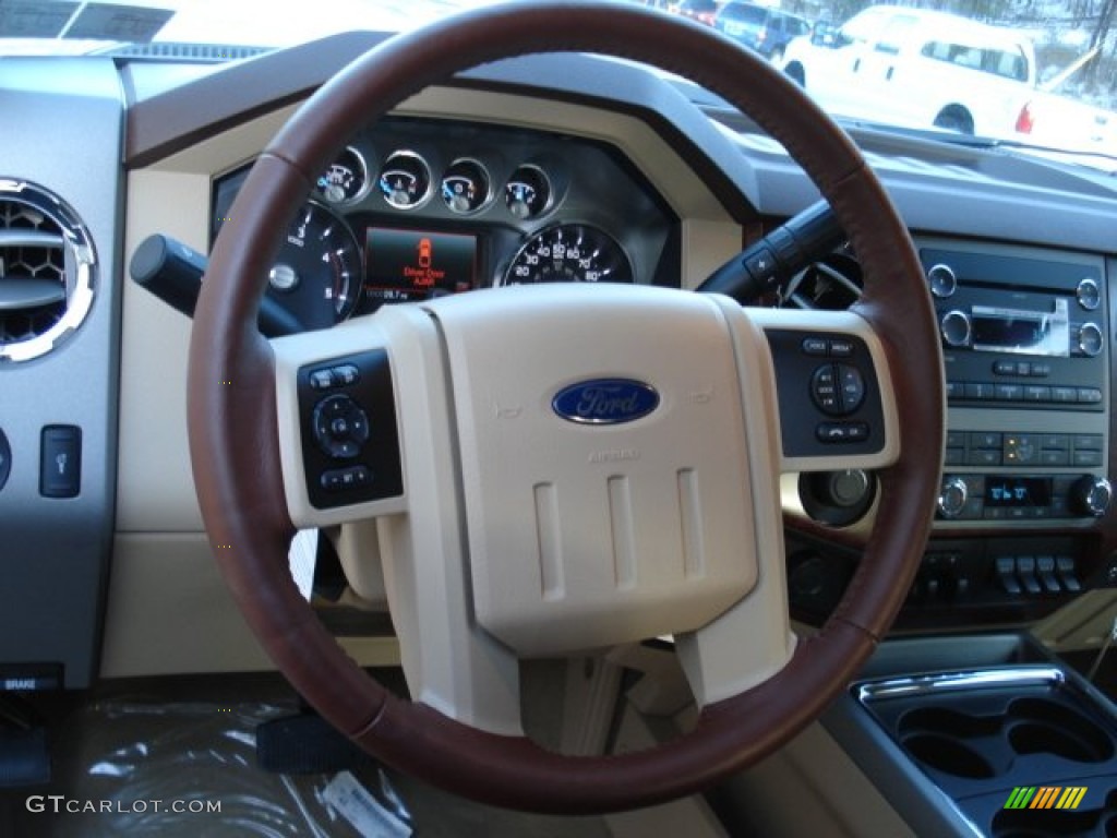 2012 Ford F350 Super Duty King Ranch Crew Cab 4x4 Dually Chaparral Leather Steering Wheel Photo #60012649
