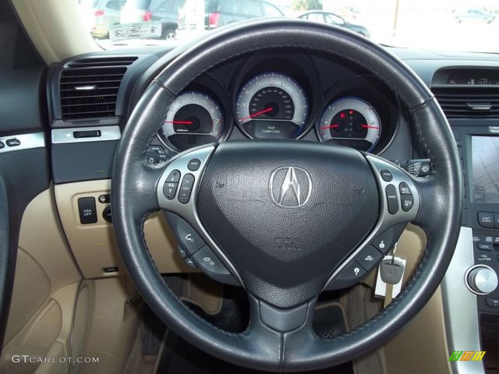 2008 Acura TL 3.2 Parchment Steering Wheel Photo #60014746