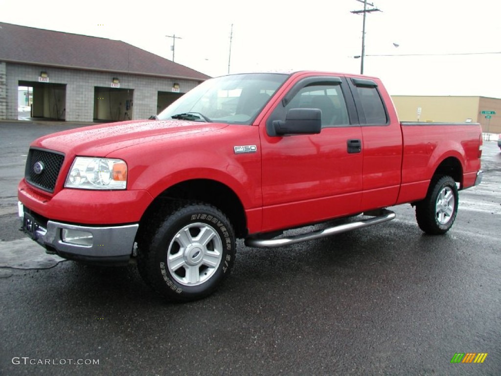 Bright Red 2004 Ford F150 XLT SuperCab 4x4 Exterior Photo #60016275
