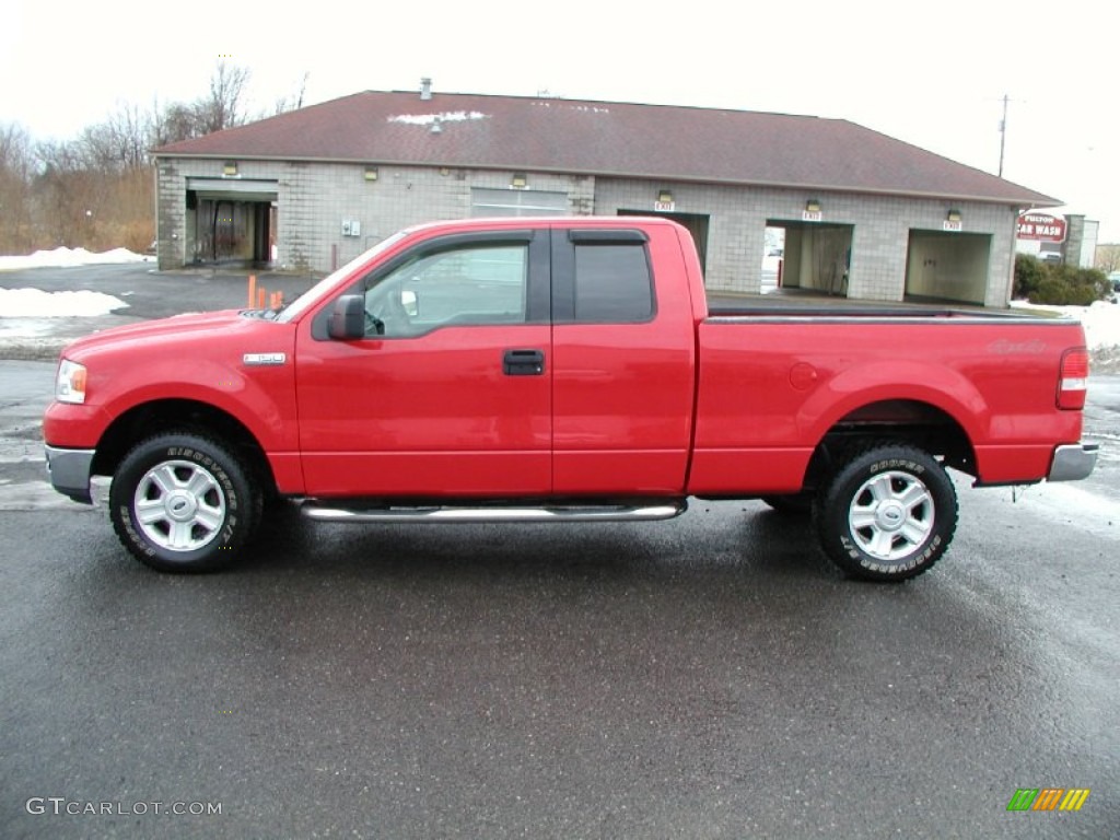 2004 F150 XLT SuperCab 4x4 - Bright Red / Medium/Dark Flint photo #4