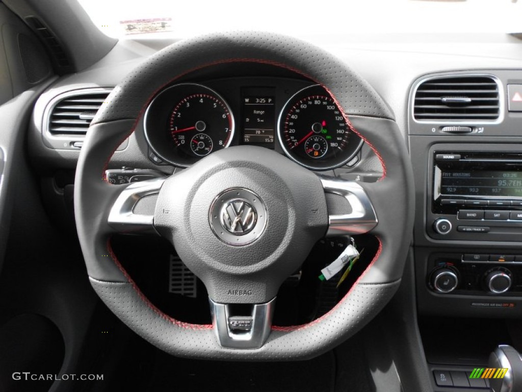 2012 Volkswagen GTI 4 Door Interlagos Plaid Cloth Steering Wheel Photo #60019784