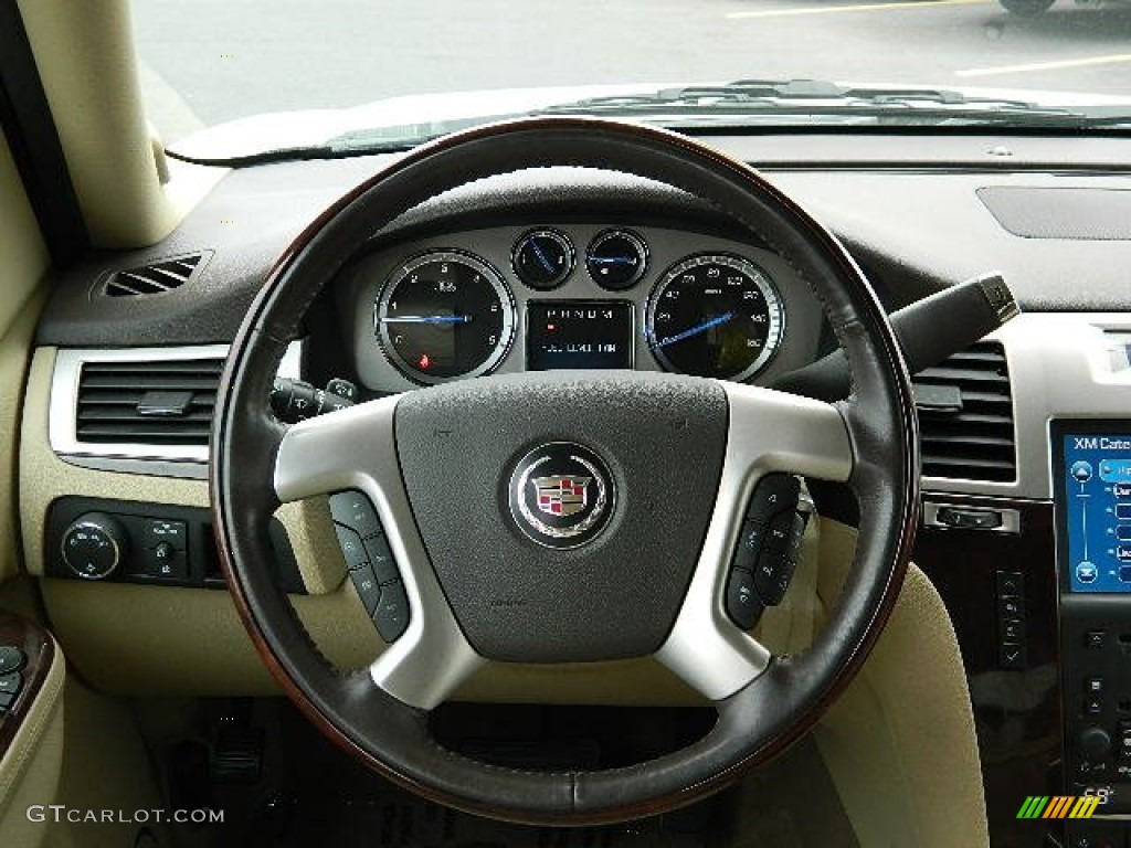 2010 Cadillac Escalade ESV Premium AWD Cashmere/Cocoa Steering Wheel Photo #60020019