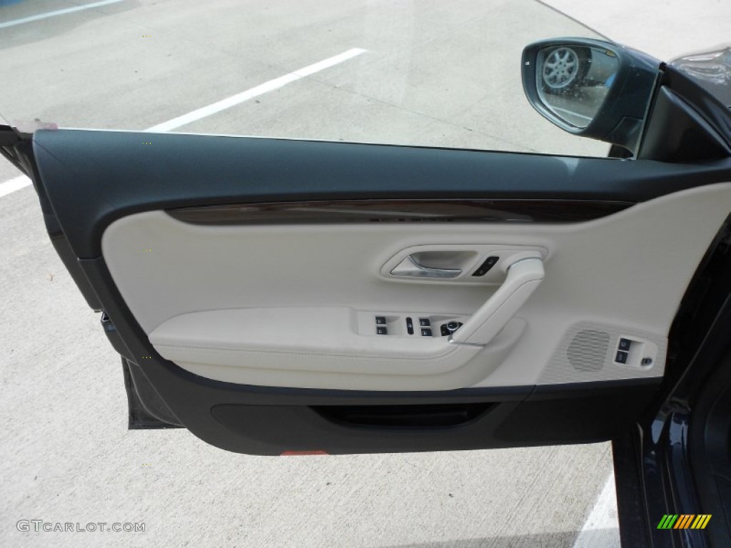 2012 Volkswagen CC Lux Plus Black/Cornsilk Beige Door Panel Photo #60022628