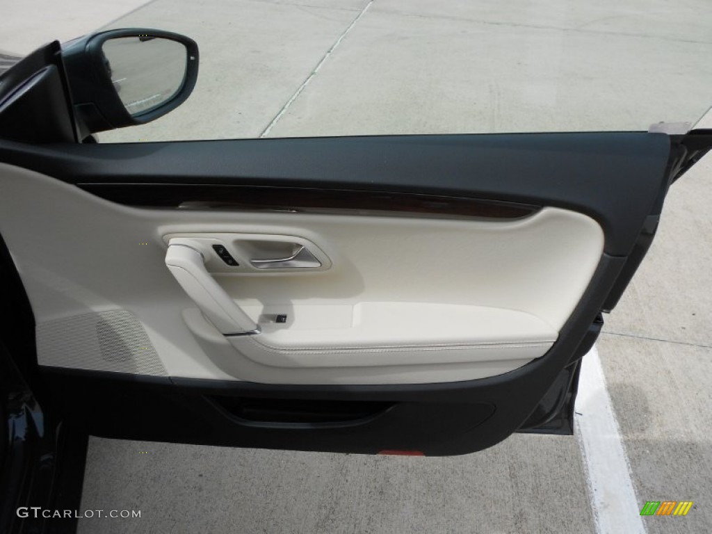 2012 Volkswagen CC Lux Plus Black/Cornsilk Beige Door Panel Photo #60022646