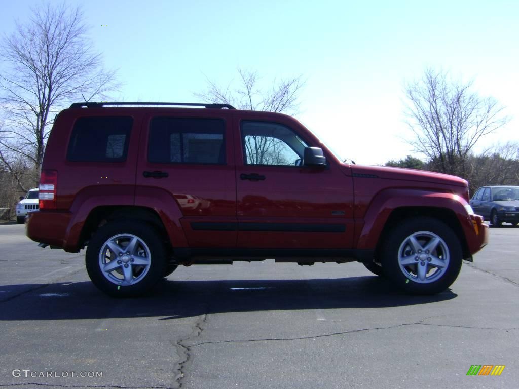 2009 Liberty Sport 4x4 - Inferno Red Crystal Pearl / Dark Slate Gray photo #3
