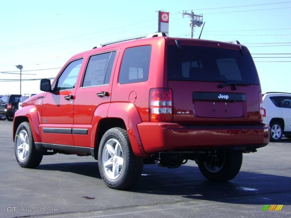 2009 Liberty Sport 4x4 - Inferno Red Crystal Pearl / Dark Slate Gray photo #5