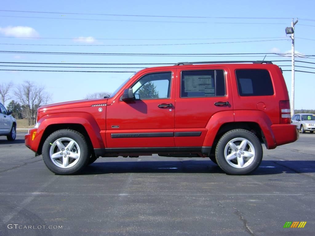 2009 Liberty Sport 4x4 - Inferno Red Crystal Pearl / Dark Slate Gray photo #6