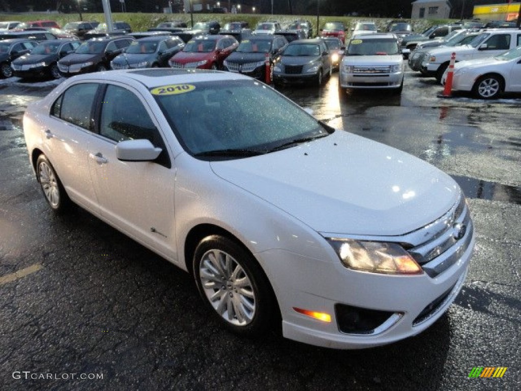 2010 Fusion Hybrid - White Platinum Tri-coat Metallic / Charcoal Black photo #6