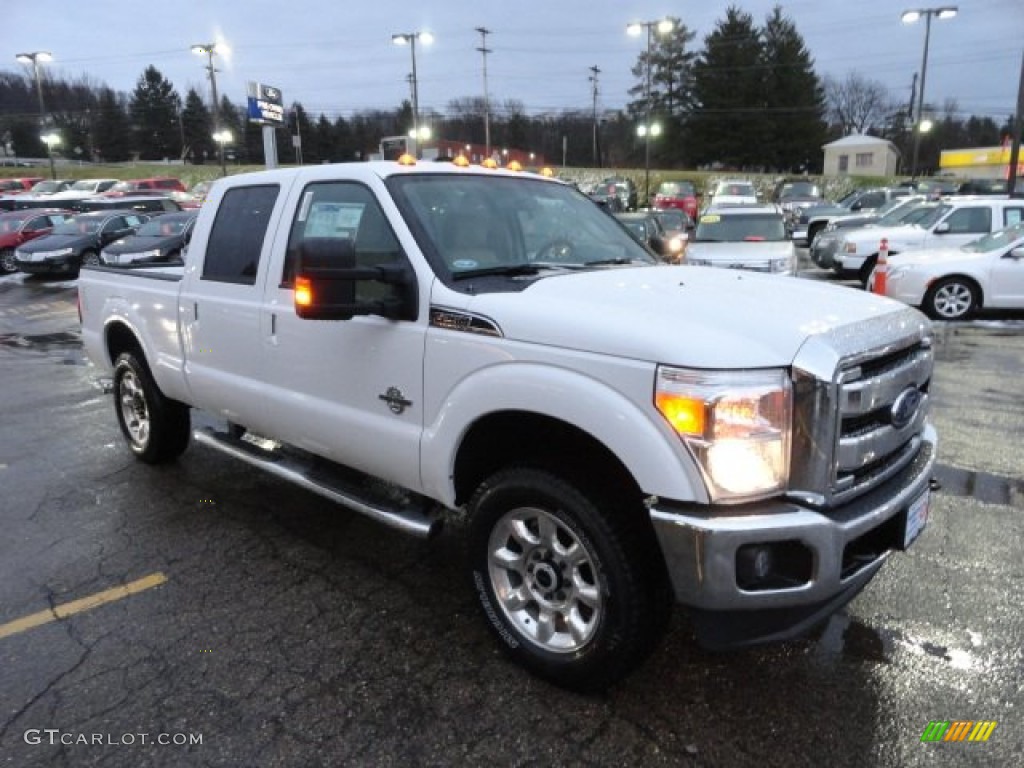 2012 F250 Super Duty Lariat Crew Cab 4x4 - Oxford White / Adobe photo #6