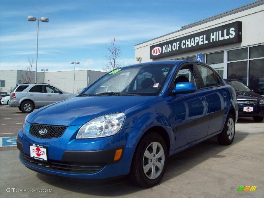 2008 Rio LX Sedan - Sapphire Blue / Gray photo #4