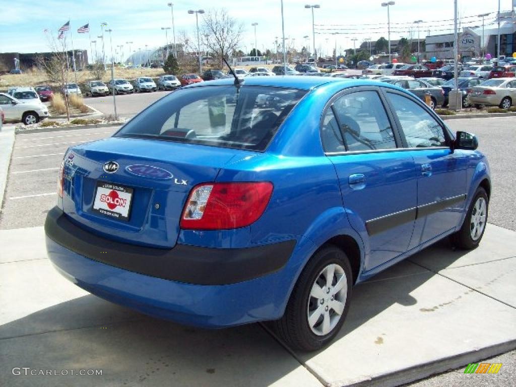 2008 Rio LX Sedan - Sapphire Blue / Gray photo #7