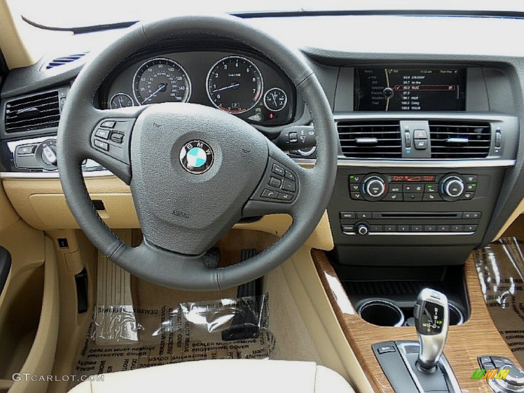 2012 BMW X3 xDrive 28i Sand Beige Dashboard Photo #60026171