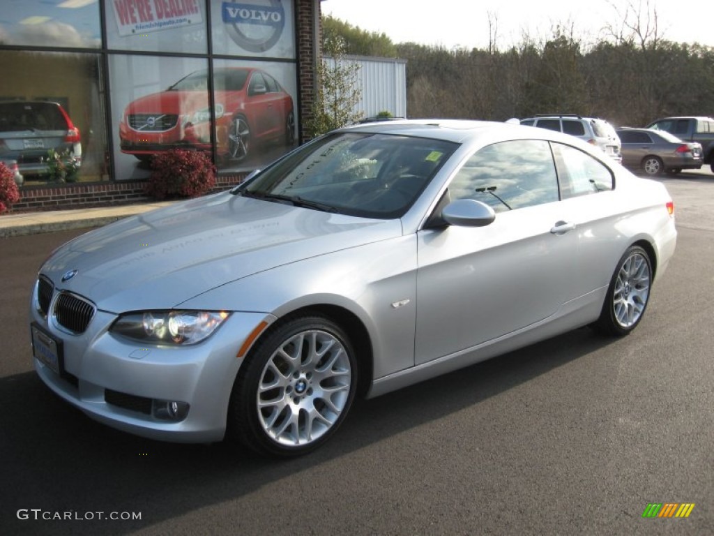 2008 3 Series 328xi Coupe - Titanium Silver Metallic / Black photo #2