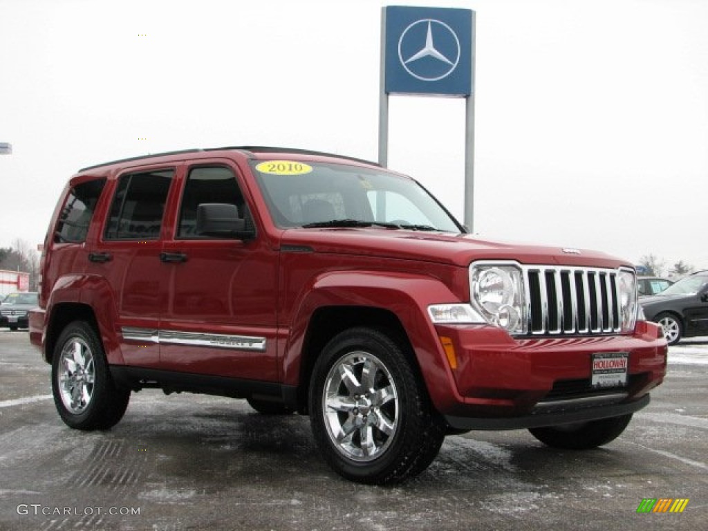 2010 Liberty Limited 4x4 - Inferno Red Crystal Pearl / Dark Slate Gray photo #3