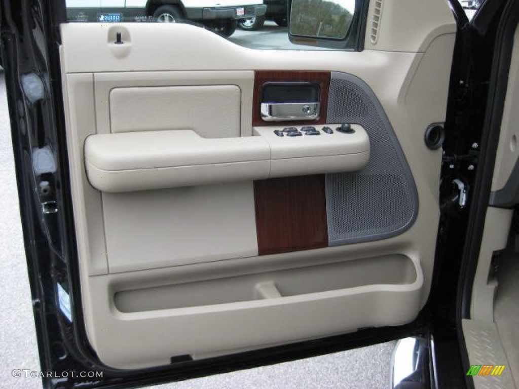 2008 Ford F150 Lariat SuperCrew 4x4 Tan Door Panel Photo #60026825