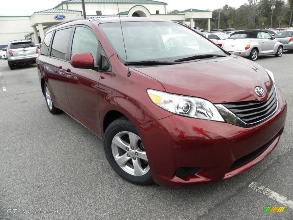 2011 Sienna LE - Salsa Red Pearl / Light Gray photo #1