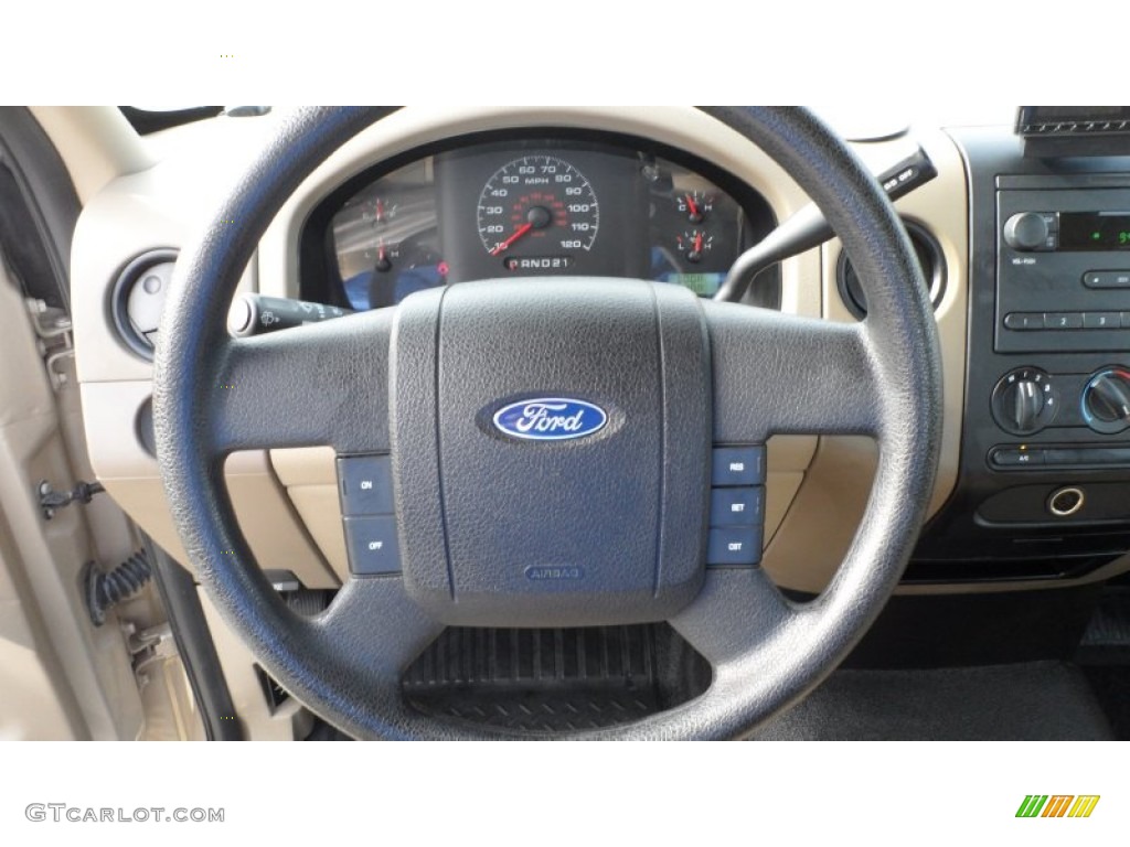 2008 Ford F150 XL Regular Cab Tan Steering Wheel Photo #60033746