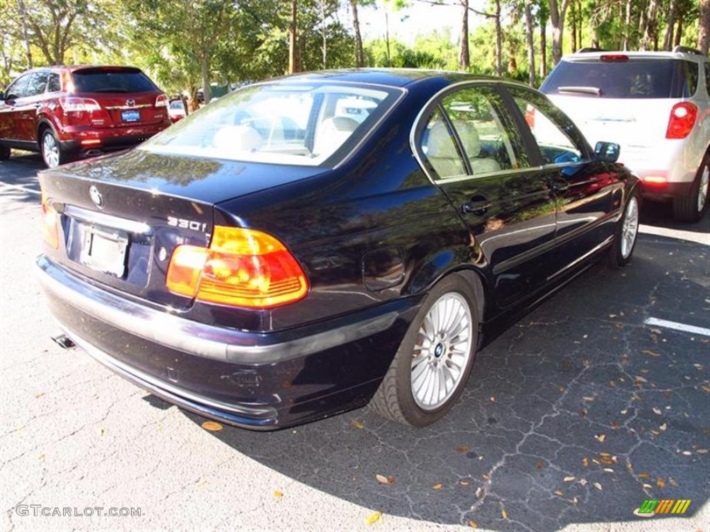 2001 3 Series 330i Sedan - Orient Blue Metallic / Beige photo #2