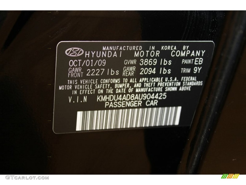 2010 Elantra GLS - Ebony Black / Gray photo #22