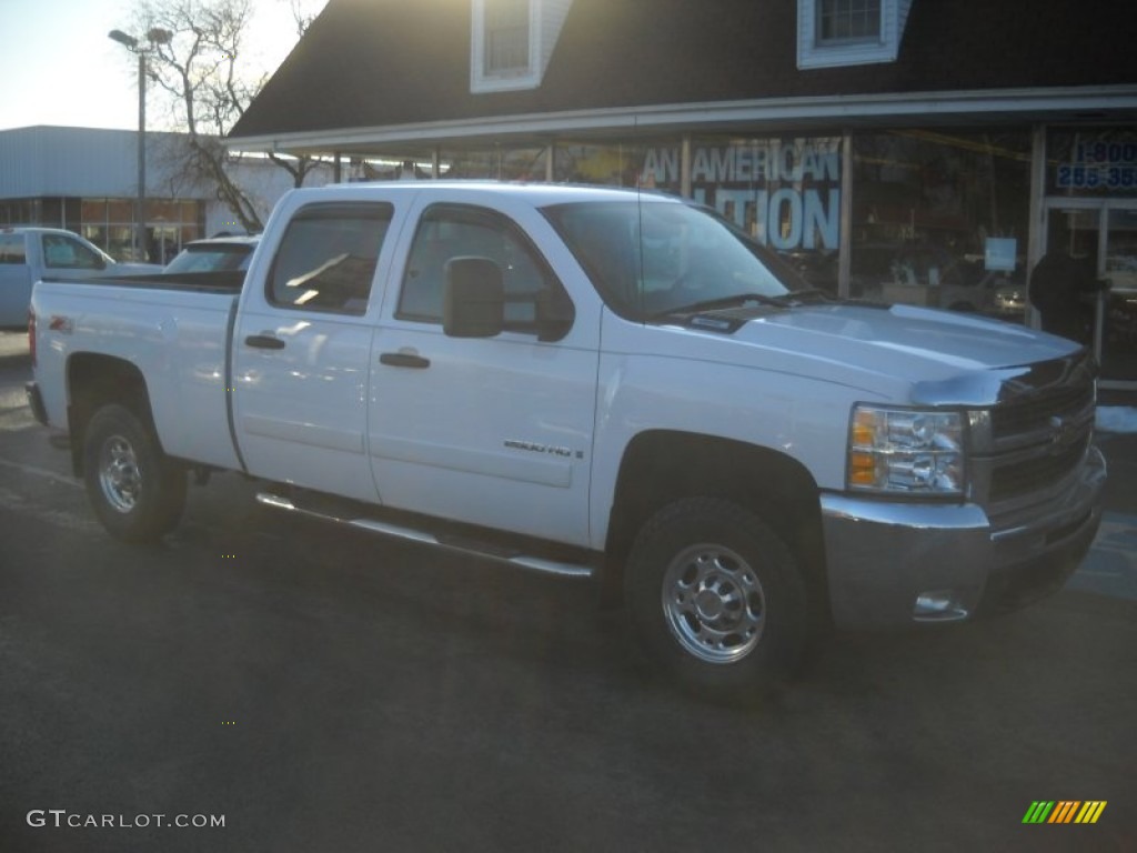 2008 Silverado 2500HD LT Crew Cab 4x4 - Summit White / Ebony Black photo #1