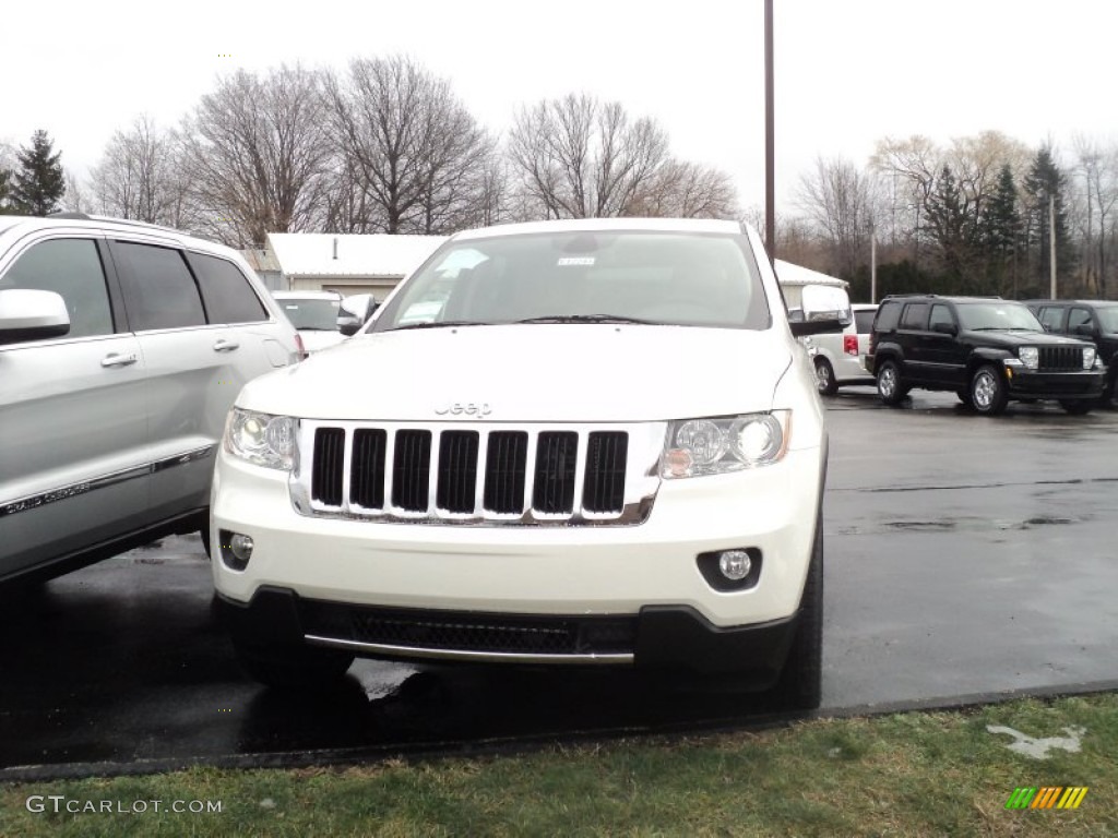 2012 Grand Cherokee Limited 4x4 - Stone White / Black/Light Frost Beige photo #1