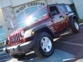 2008 Red Rock Crystal Pearl Jeep Wrangler Unlimited X 4x4  photo #3