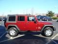 2008 Red Rock Crystal Pearl Jeep Wrangler Unlimited X 4x4  photo #6