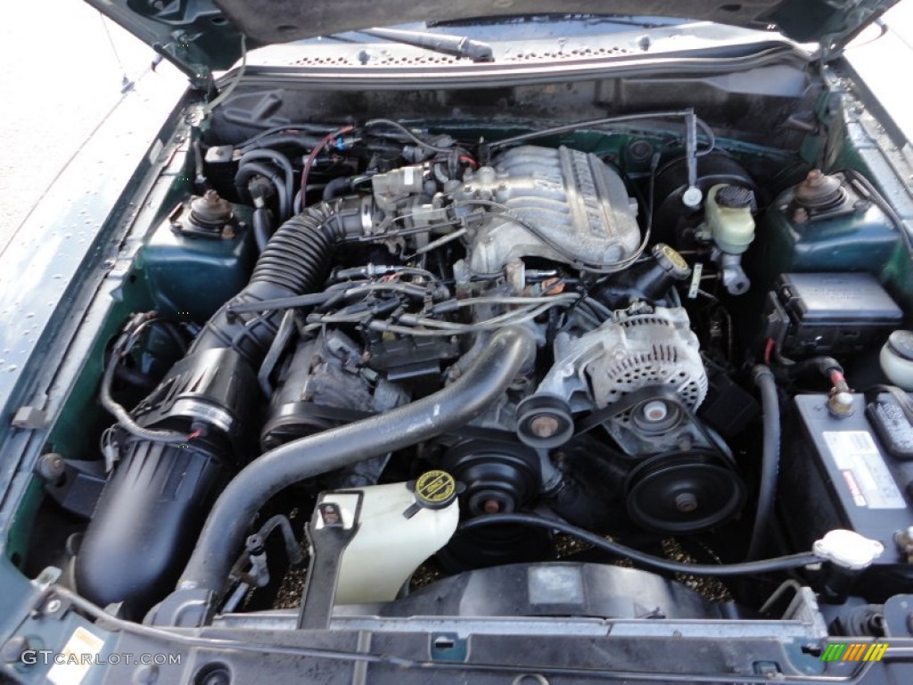 1998 Mustang V6 Coupe - Dark Green Satin Metallic / Saddle photo #29