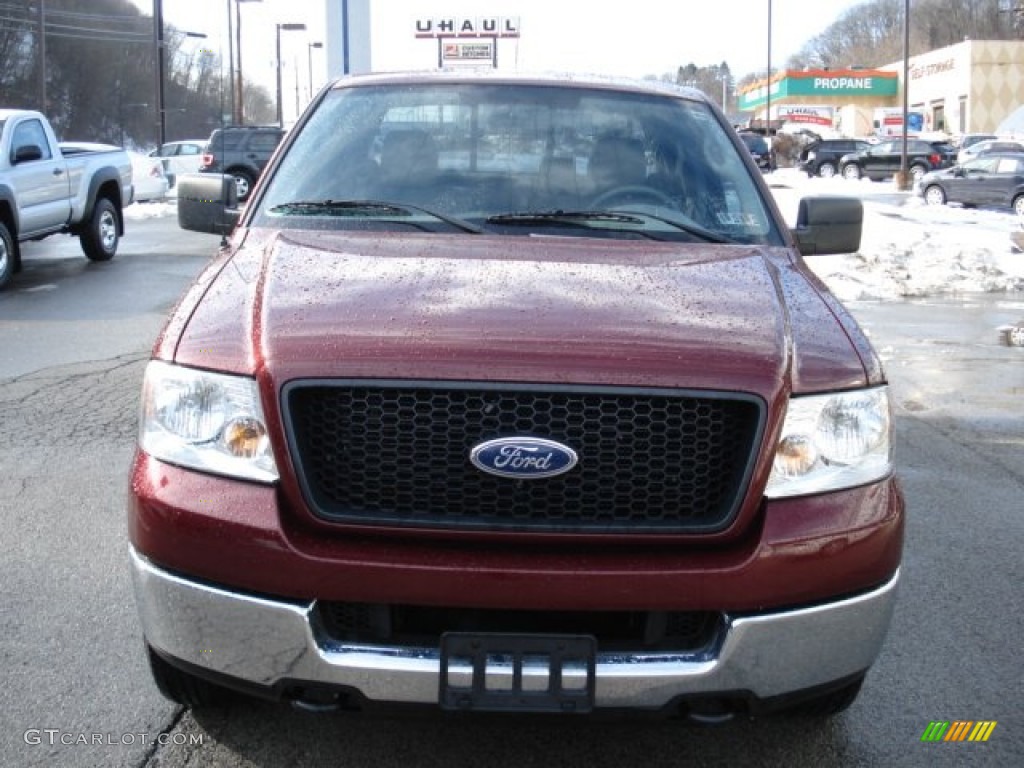 2005 F150 XLT SuperCab 4x4 - Dark Toreador Red Metallic / Medium Flint Grey photo #3