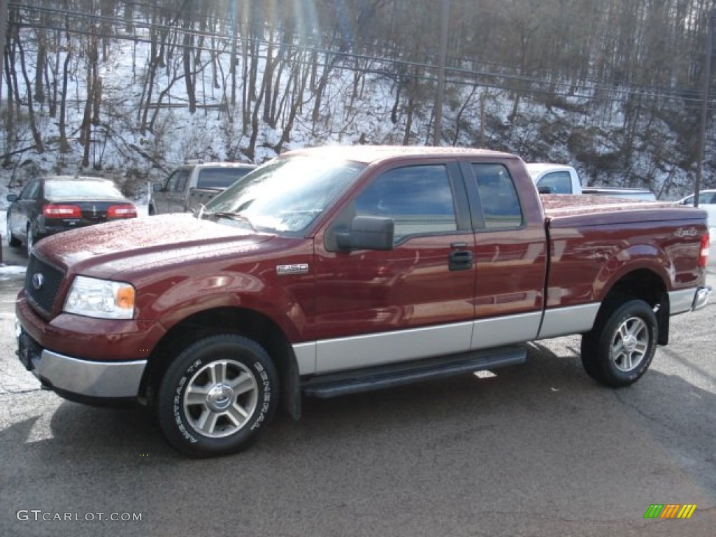 2005 F150 XLT SuperCab 4x4 - Dark Toreador Red Metallic / Medium Flint Grey photo #5