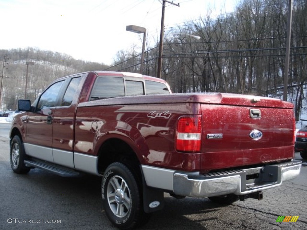 2005 F150 XLT SuperCab 4x4 - Dark Toreador Red Metallic / Medium Flint Grey photo #6