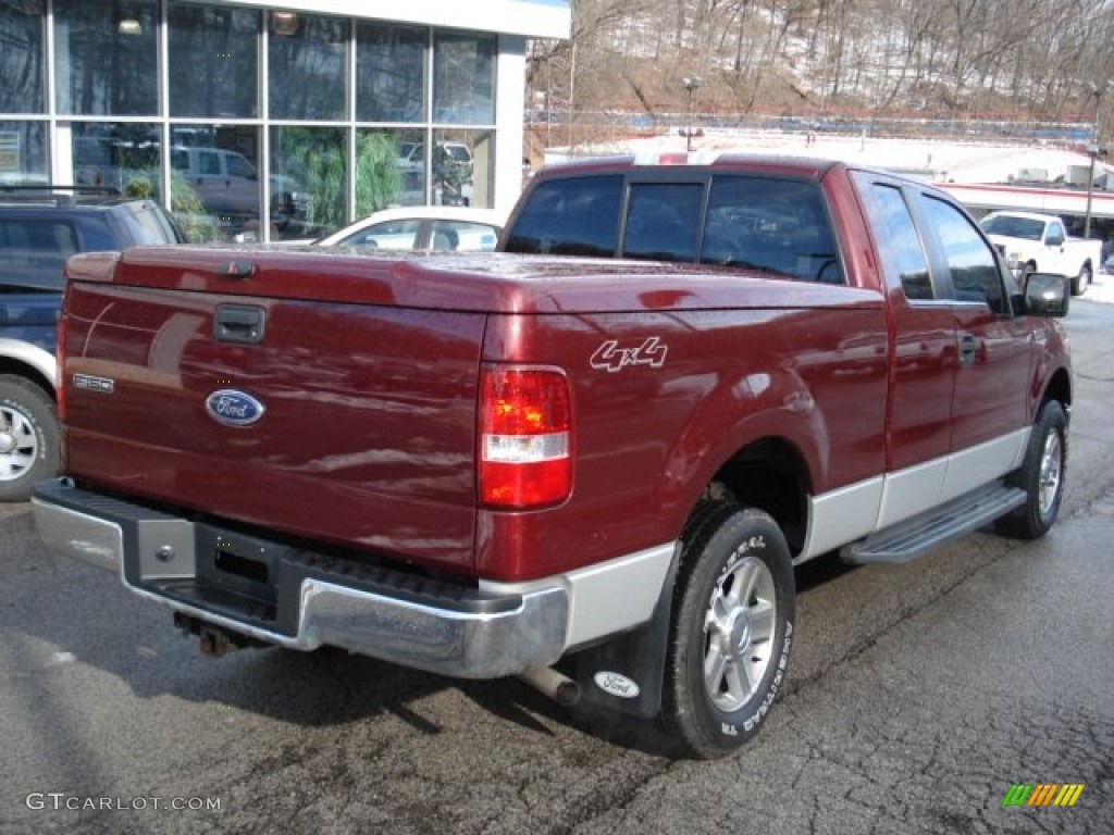 2005 F150 XLT SuperCab 4x4 - Dark Toreador Red Metallic / Medium Flint Grey photo #8