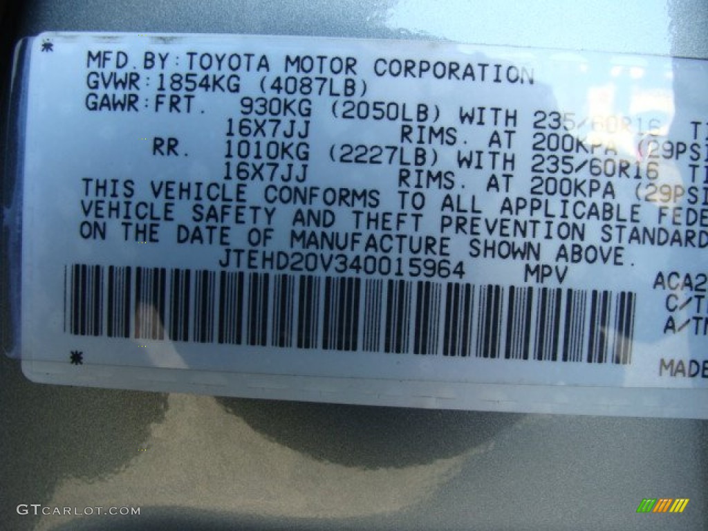 2004 RAV4 4WD - Everglade Green Metallic / Taupe photo #15