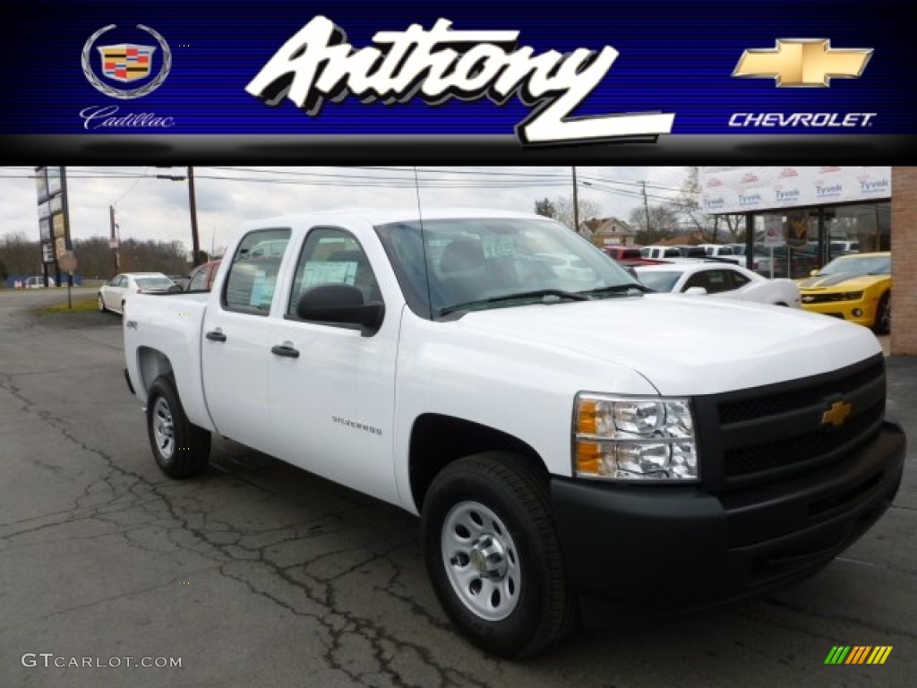 2012 Silverado 1500 Work Truck Crew Cab 4x4 - Summit White / Dark Titanium photo #1