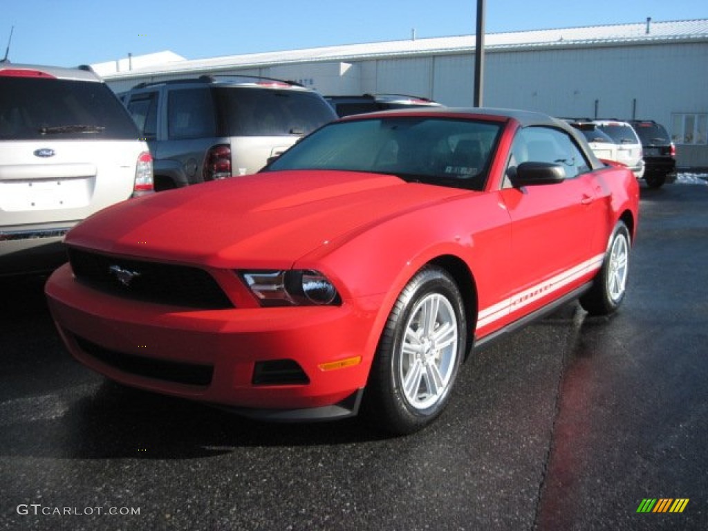 2012 Mustang V6 Convertible - Race Red / Stone photo #2
