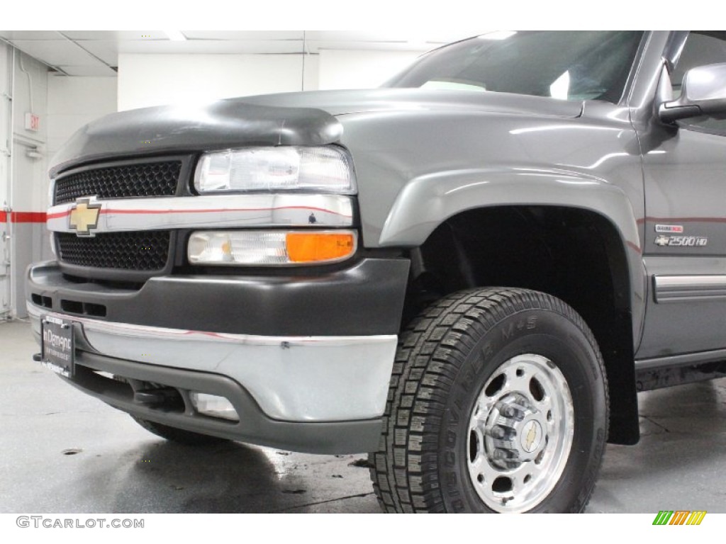 2002 Silverado 2500 LS Extended Cab 4x4 - Medium Charcoal Gray Metallic / Graphite photo #12