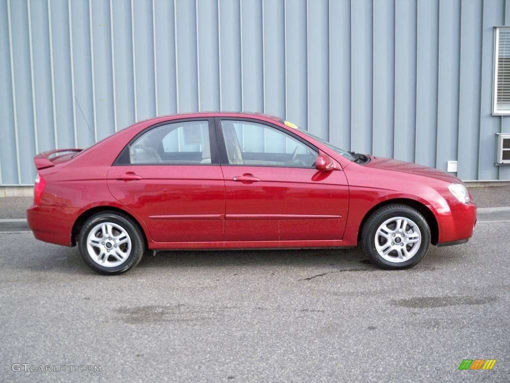 2005 Radiant Red Kia Spectra EX Sedan 5963438 Photo 2