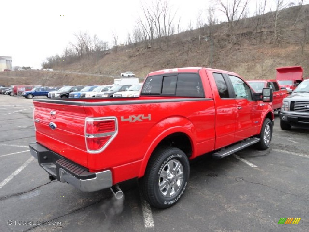 2012 F150 Lariat SuperCab 4x4 - Race Red / Pale Adobe photo #2