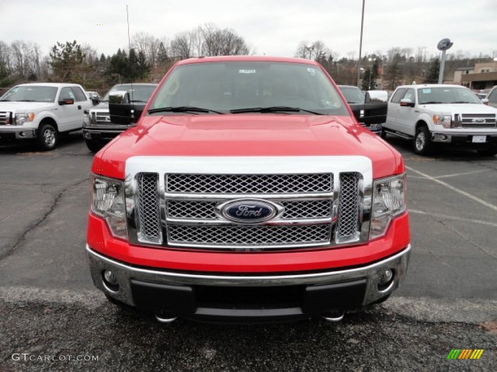 2012 F150 Lariat SuperCab 4x4 - Race Red / Pale Adobe photo #6