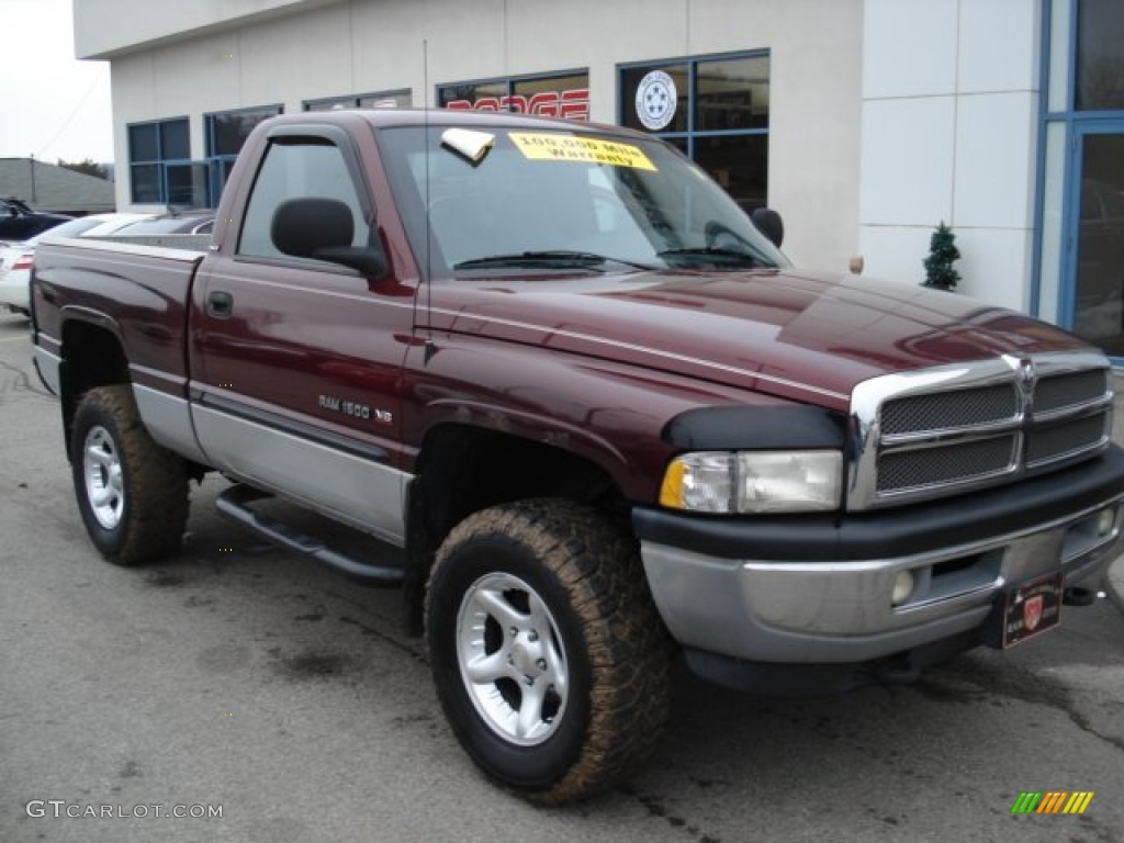 2001 Ram 1500 SLT Regular Cab 4x4 - Dark Garnet Red Pearl / Agate photo #2