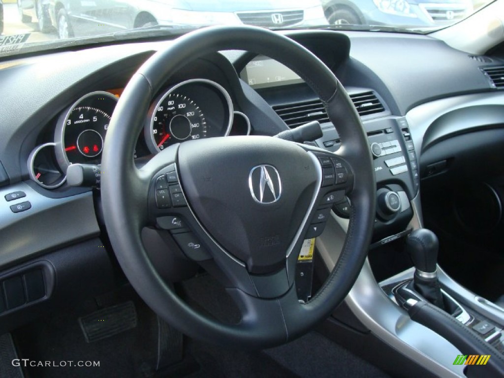 2009 Acura TL 3.5 Ebony Steering Wheel Photo #60056525